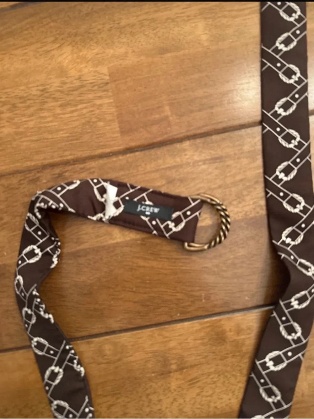 Brown J Crew buckle horse belt. 100 percent silk. 40 inches - Picture 4 of 5